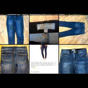 Wit & Wisdom size 10 women’s jeans rough cut bottom.